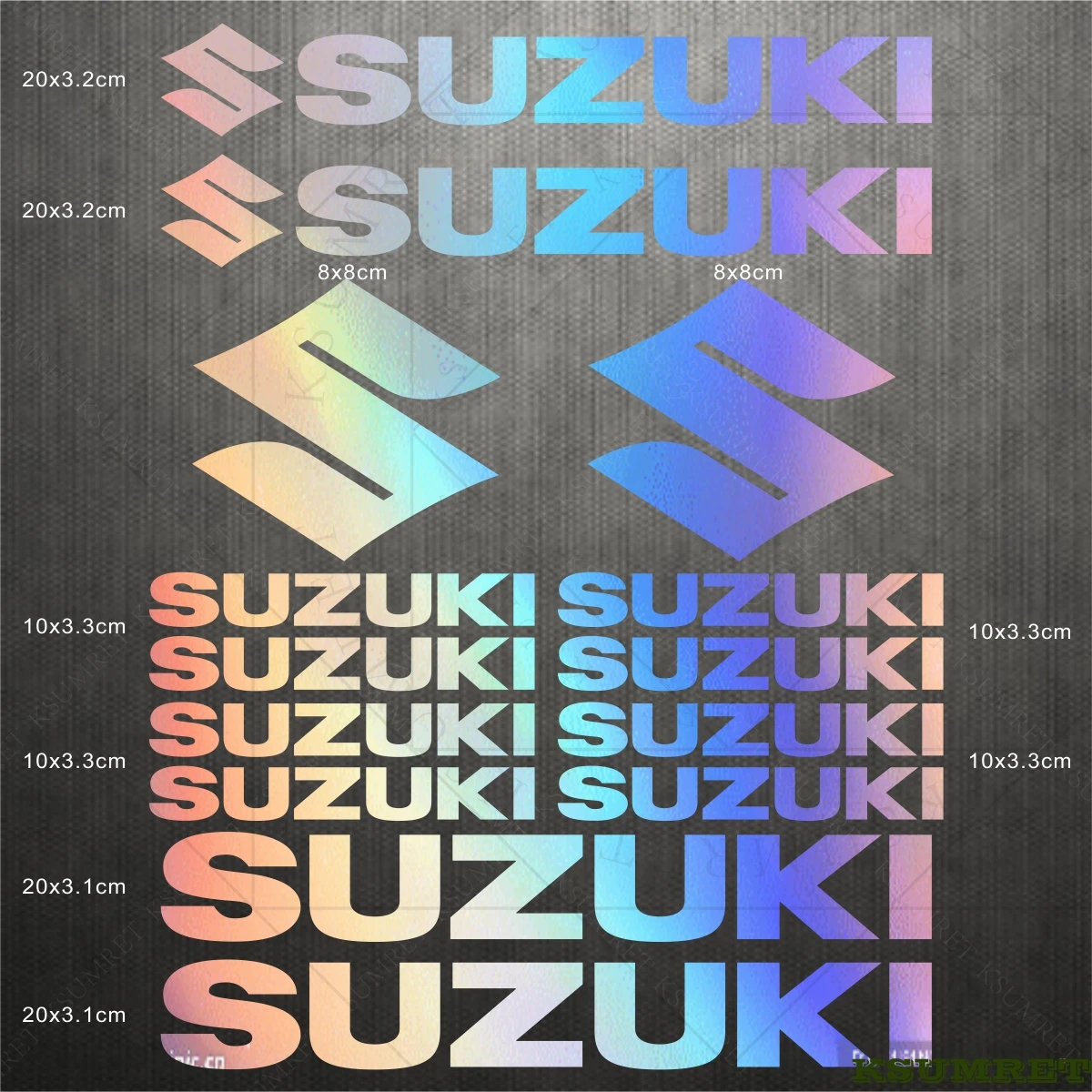 For Suzuki Motorcycle Sticker Decals Helmet Logo Set image 5