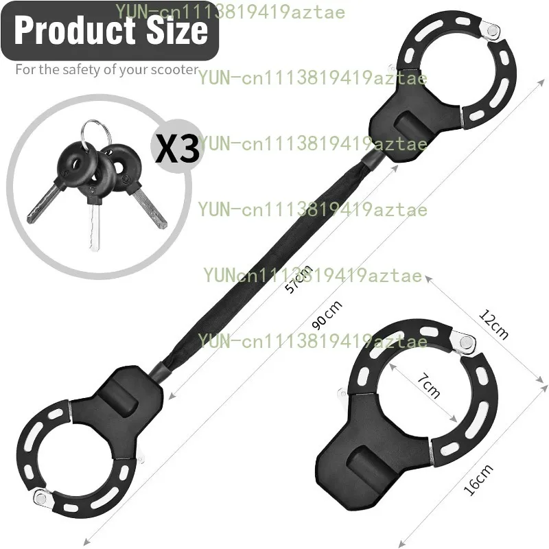 Adjustable Size Chain Anti‑Theft Lock, Cloth‑Covered Security Lock for Two‑Wheeled Vehicle Use