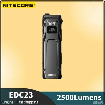 NITECORE EDC23 مصباح يدوي EDC فائق النحافة 2500 لومن USB-C جيب قابل لإعادة الشحن صغير تكتيكي مصباح شعلة مدمج بطارية ليثيوم أيون