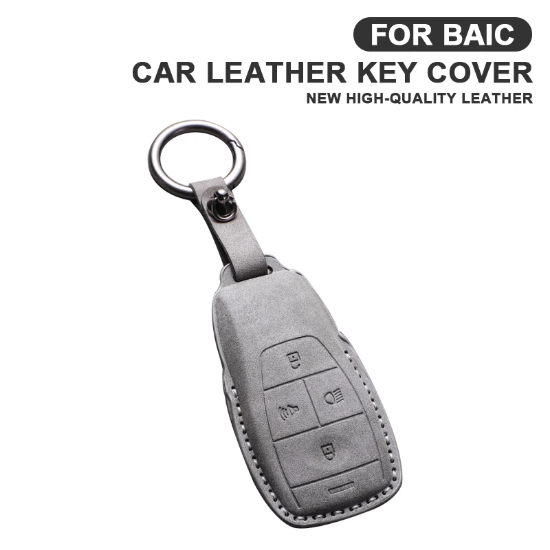 

Leather Car Key Case Fob Cover Shell For BAIC MOTOR Beijing BJ40 BJ80 BJ30 BJ60 BJ90 BJ20 F40 U7 X7 EU5 U5plus Auto Accessories