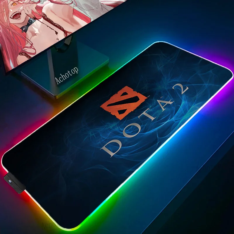 

RGB Large Gaming Mouse Pad Dota 2 Mousepad Backlight LED Rubber Desk Play Mats Computer Pad XXL Keyboard Notebook Table Carpet