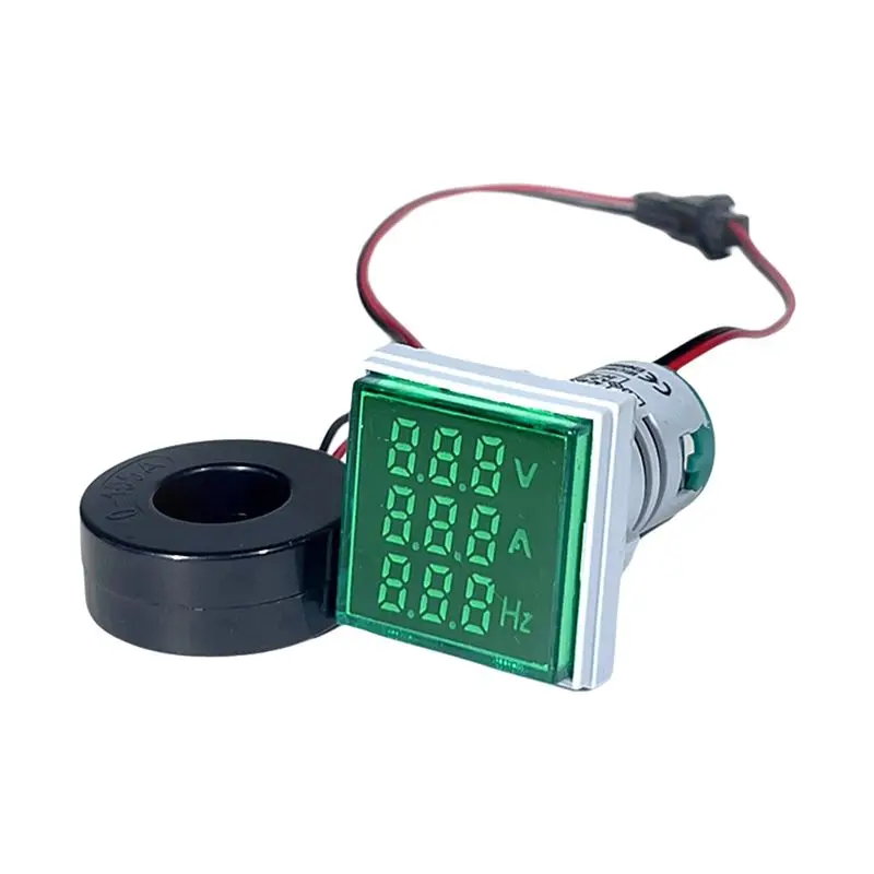 

A20F-LED Digital Voltmeter Ammeter Hertz Meter AC6-500V Signal Lights Voltage Current Frequency Meter Indicator Tester