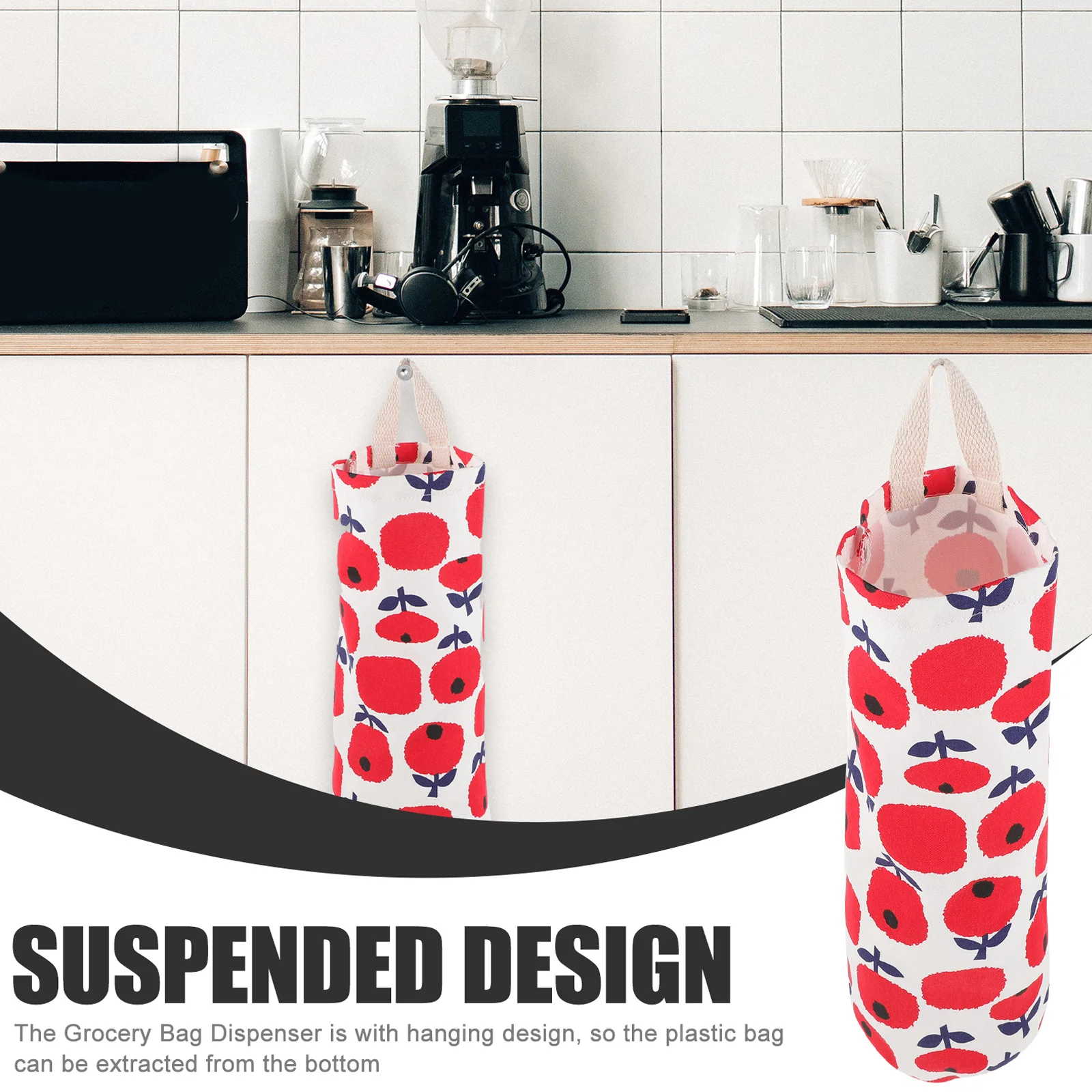 

Kitchen Plastic Holder Grocery Bag Dispenser Large Capacity Reusable Grocery Dispenser Hanging Storage ganizer