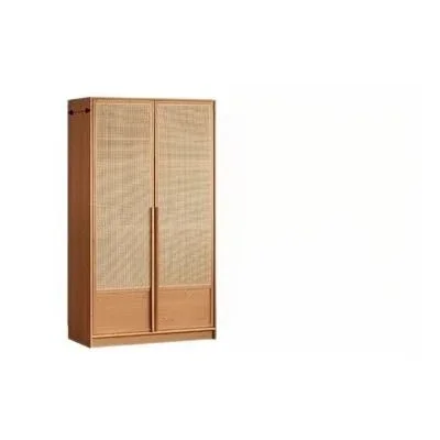 

Cherry wood bedroom cabinet large wardrobe rattan storage locker household clothing kitchen