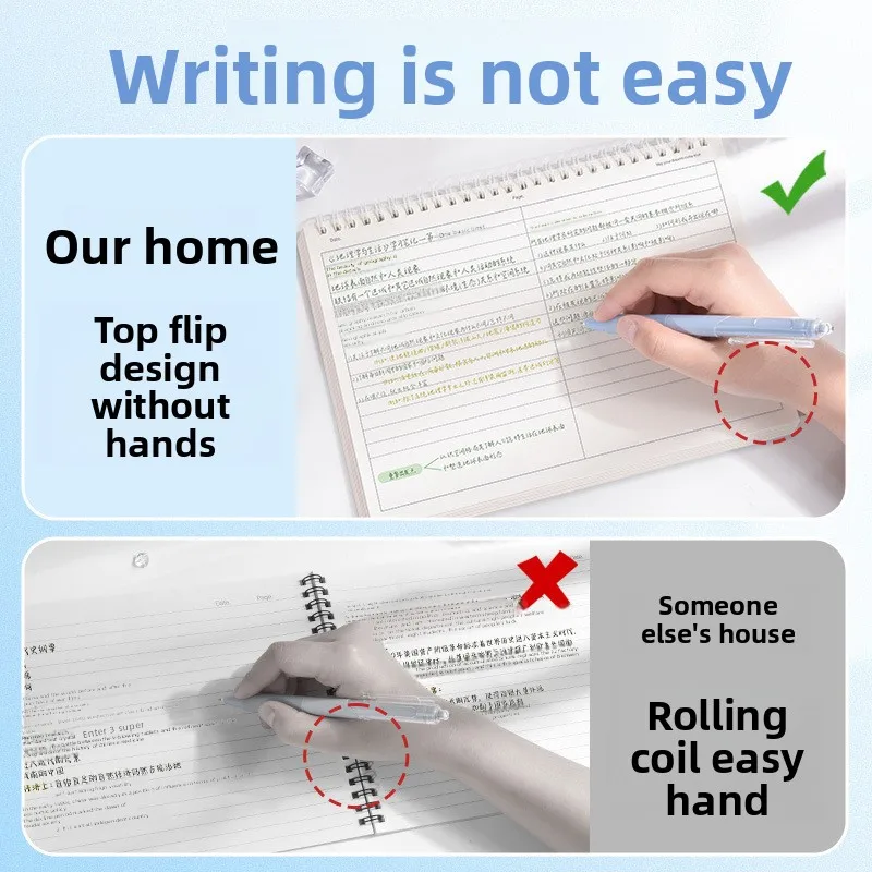 2 أنماط للقيام بقائمة دفتر 120 صفحة 60 ورقة سميكة خط علوي قابل للطي/دفتر شبكي لطلاب الجامعات والاستخدام اليومي للمكتب