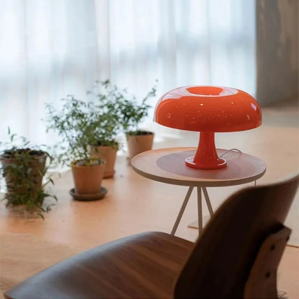 LED Mushroom Table Lamp Bedside Lamps Portable Dimmable Bedside Lamp with USB Charging Translucent Lampshade Table Lamp for Read