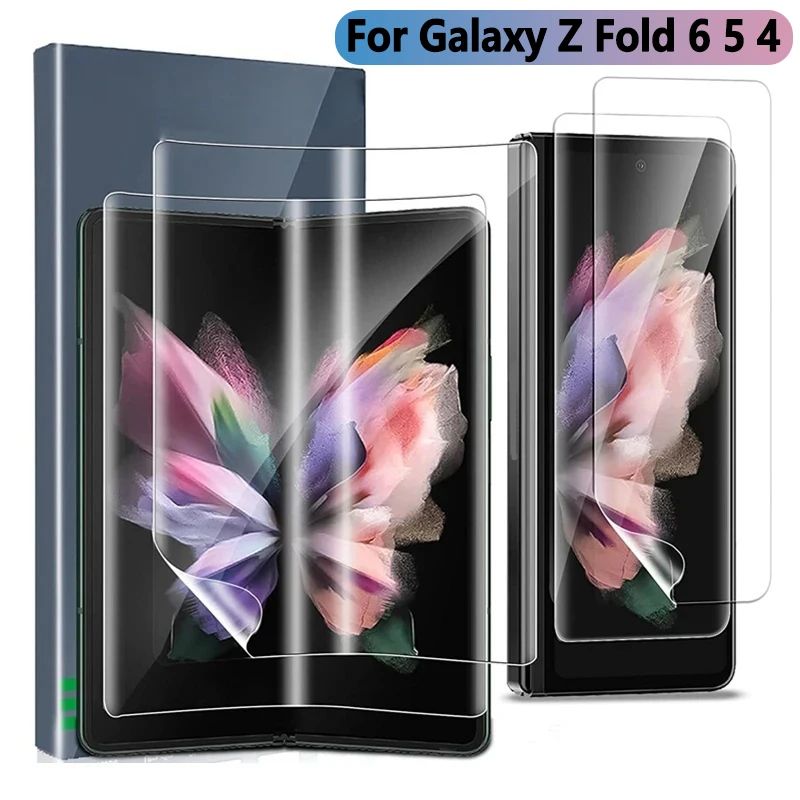 For Samsung Galaxy Z Fold 6 5 4 5G Full Cover Hydrogel Soft HD Screen Protector Outside Inside Protective Film For Z Fold6 Fold5