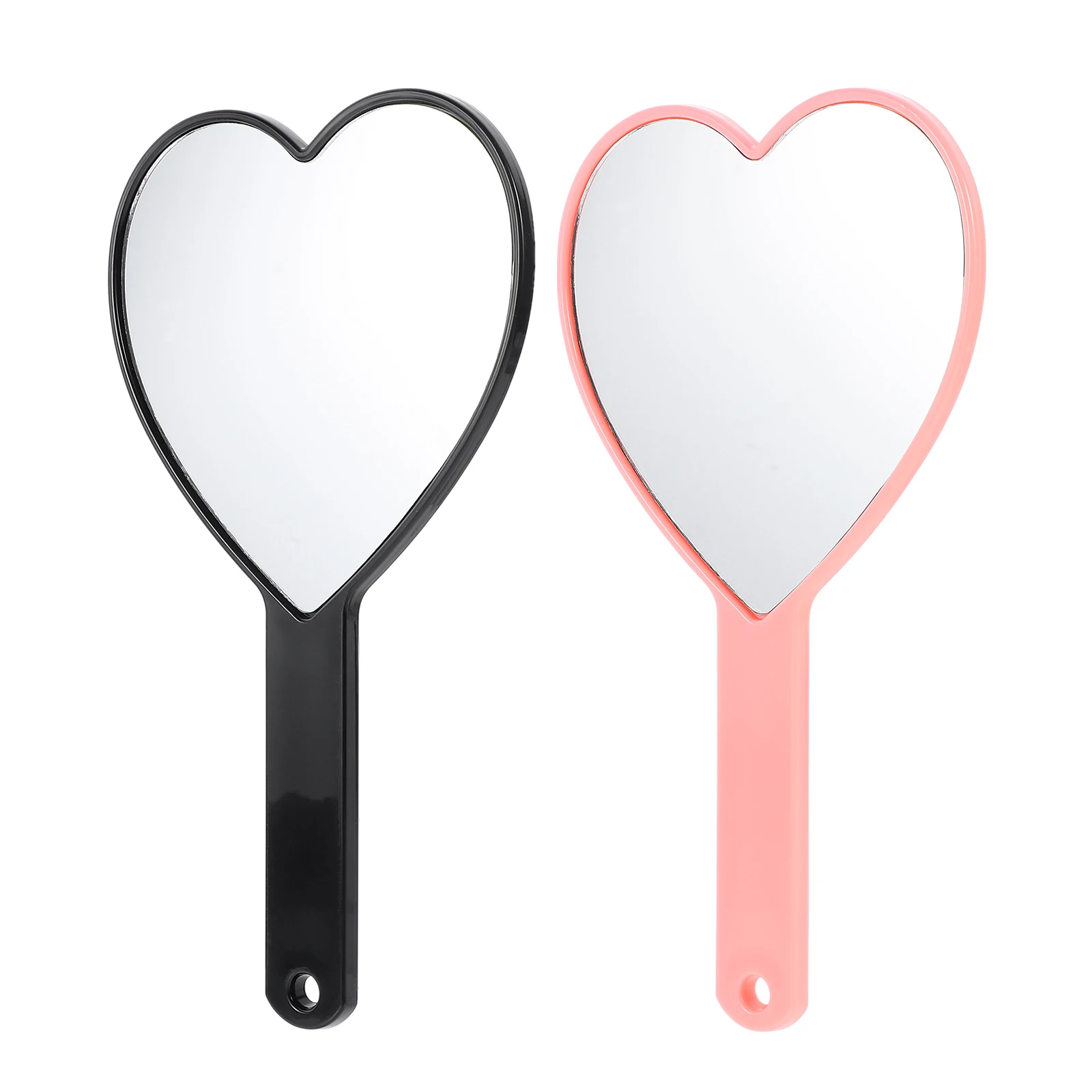 

2Pcs Heart Shaped Mirror Mini Portable Vanity LED Environmental Friendly Material Plastic For Women Outdoor Use