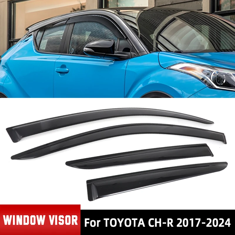 Window Visor For Toyota CHR C-HR 2017-2024 Weathershield Sun Rain Deflector Guard Side Window Visor Vent Shade Car Accessory