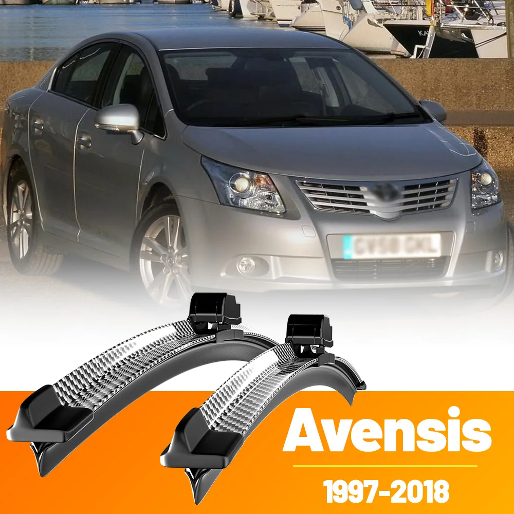 2 piezas de escobillas limpiaparabrisas delanteras de fibra de carbono para Toyota Avensis T22 T25 T27 Verso 1997-2018 2009 2010 2011