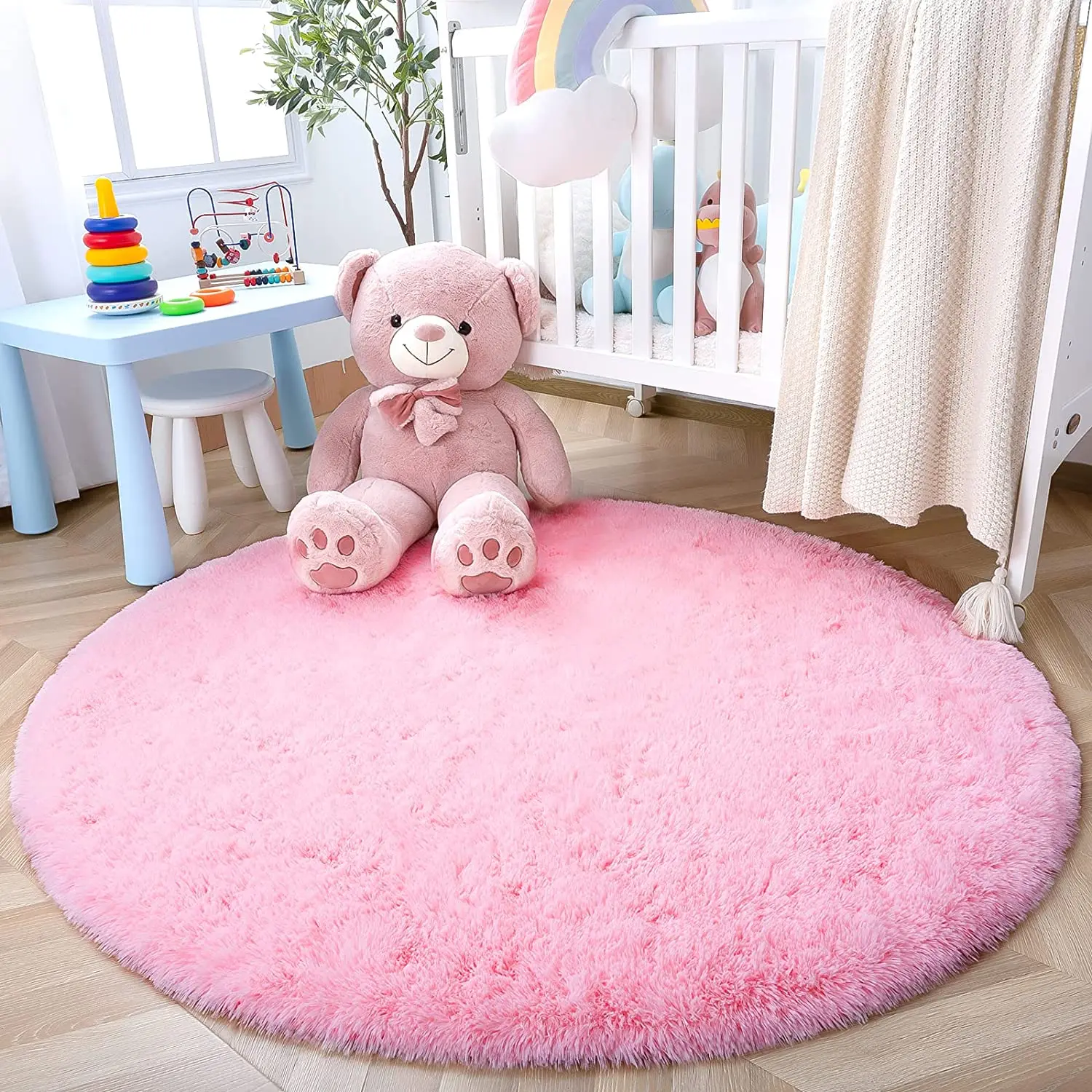 LOCHAS plush Round velvet carpet soft Large Area Rug carpets for living room rugs for Bedroom baby Kids room decor mats to play