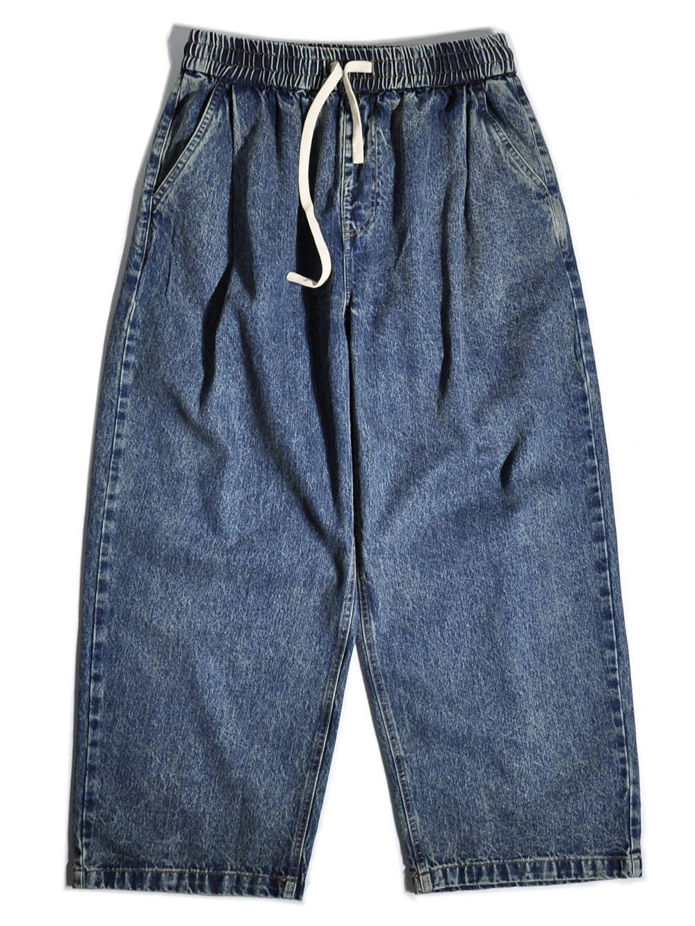 

American Retro Wide Leg Jeans Loose Drapey Double Pleat Casual Skateboarding Straight Tube Pants Youth Spring Autumn Jeans