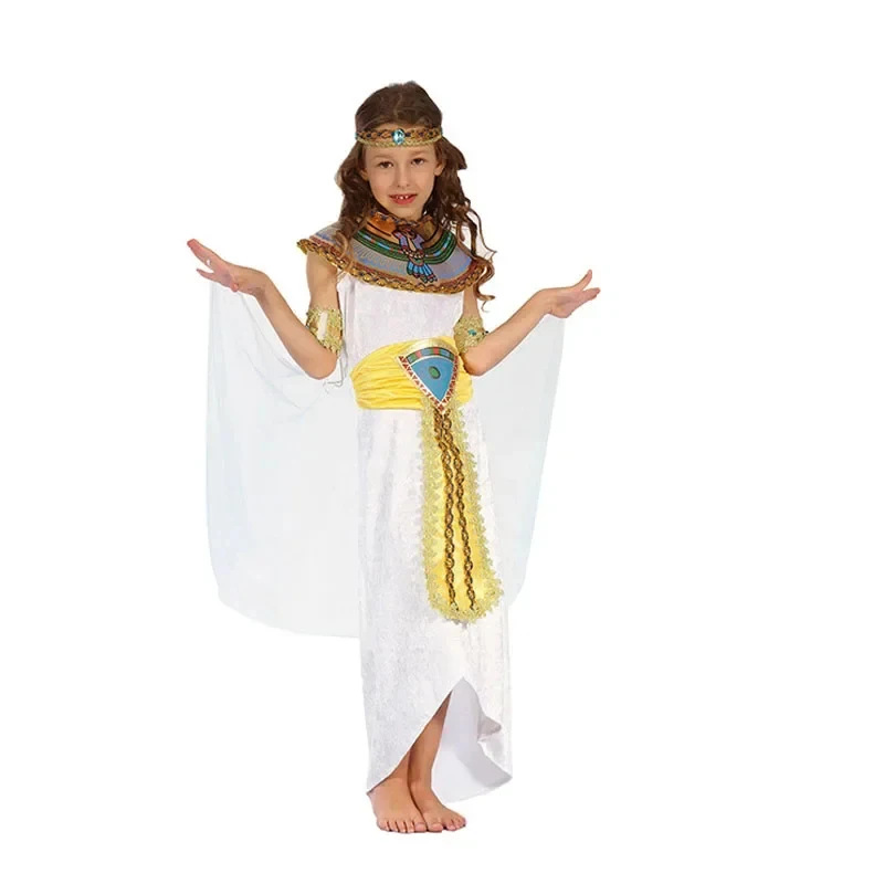 ♛ 2026 ♛ Disfraces de Halloween para Niños y Niñas, Disfraz de Príncipe y Princesa del Antiguo Egipto, Faraón Egipcio, Cleopatra, para Cosplay ❤