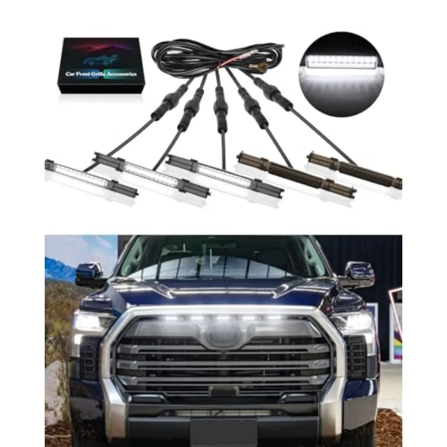 

LED Grille Lights for 2022 2023 2024 2025 Toyota Tundra Accessories Raptor Lights fit SR SR5 Limited OEM Grill Without TRD Pack