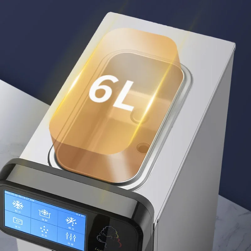 Máquina de helado suave, mesa comercial de 1600W, gran capacidad, potencia para sorbete, servir cono dulce, yogur helado