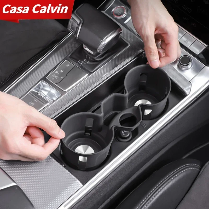 

For Audi A6L/A7L/A7 2019-2024 Car Water Cup Holder Silicone Cover Protection Pad Scratch Resistant Storage Car Refit Accessories