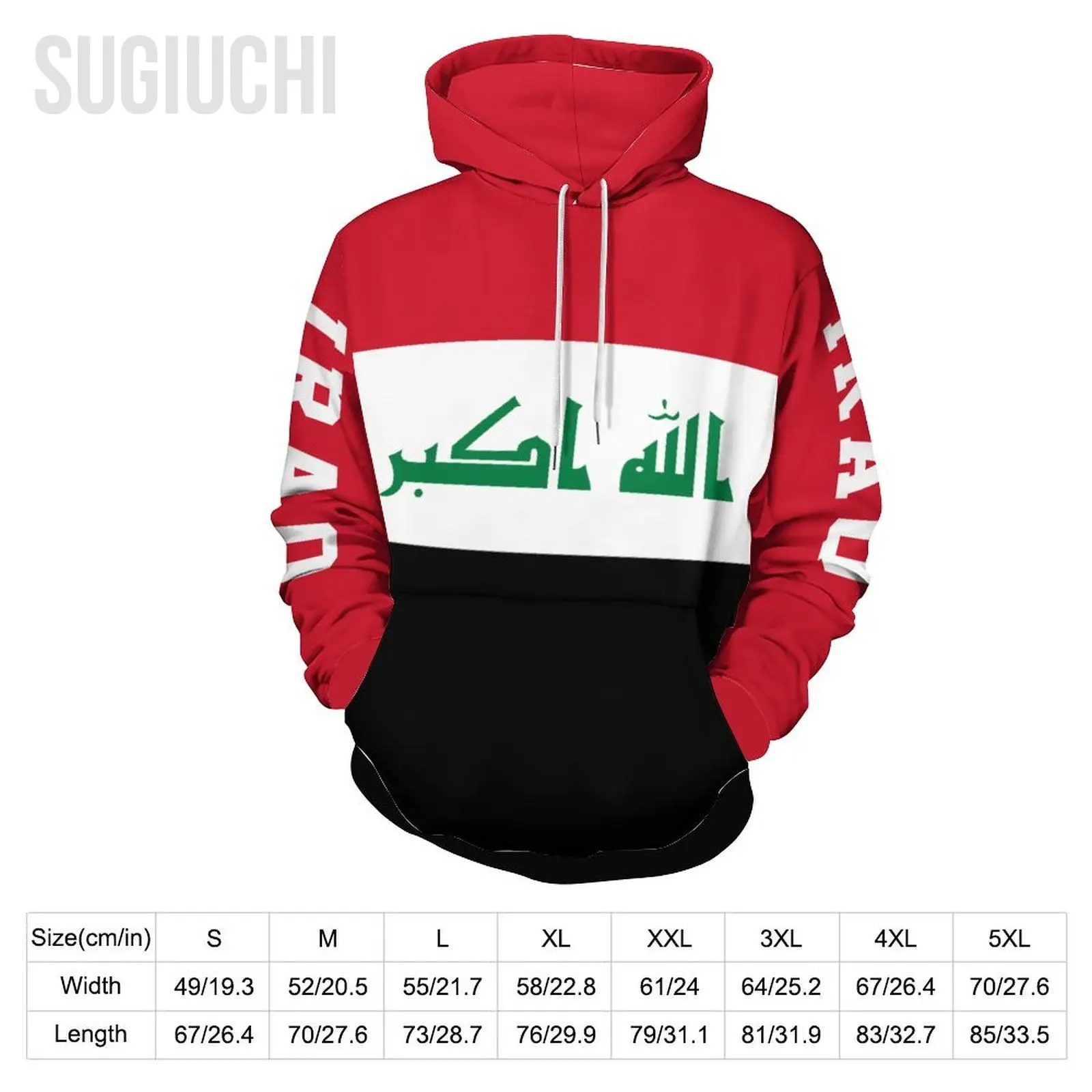 Unisex 3D Hoodie Iraq Flag Men Women Polyester Harajuku Sweatshirt Pullover Hoodies Casual Cool