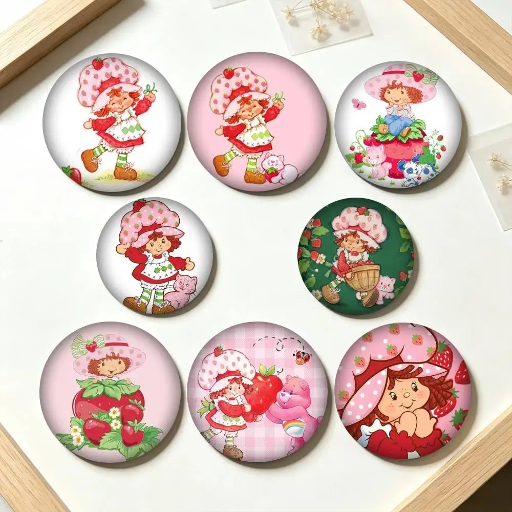 S-Strawberry Shortcake Kids Character 25mm 32mm 44mm 58mm 75mm Brooches Badges Pins for Accessories Gift