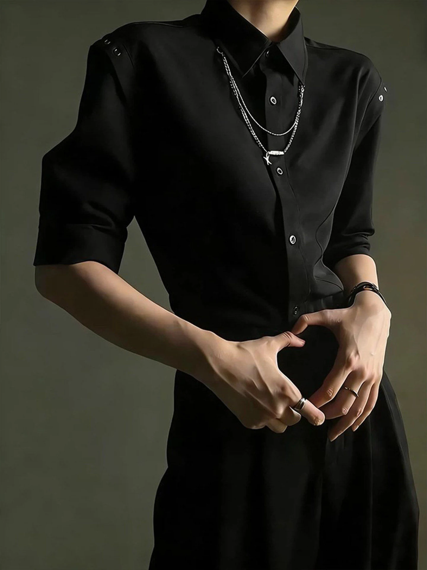 

Ele Bla Long Sve Button up irt Design Sensation Briti Sle Casual Faionable Men's Clothing Breathable Spring ...