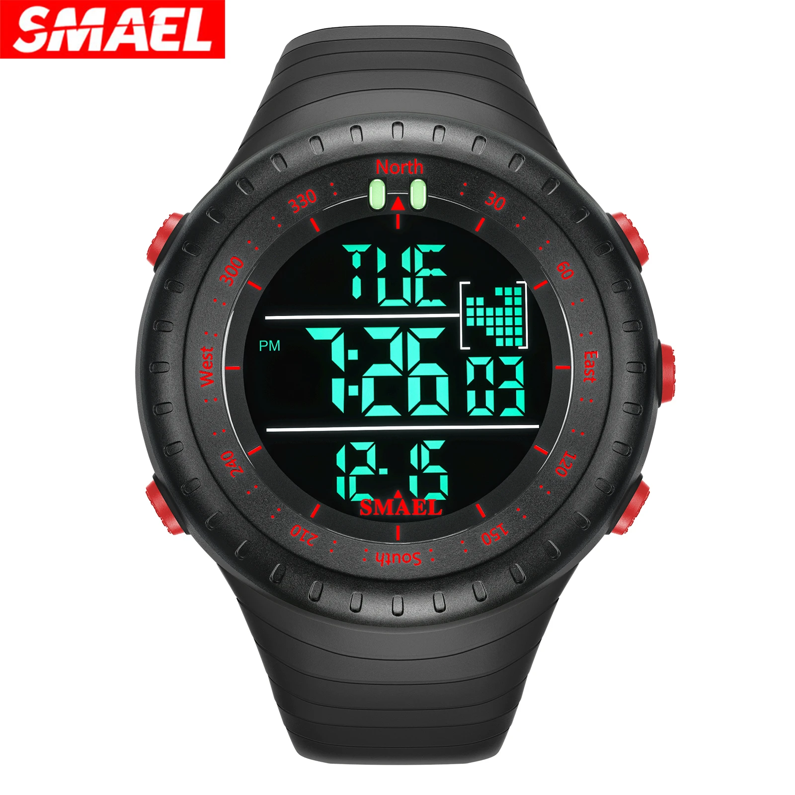 

SMAEL 1237 Sports Electronic Watch Night Light Alarm Watch Multi functional Outdoor Watch Men's Waterproof