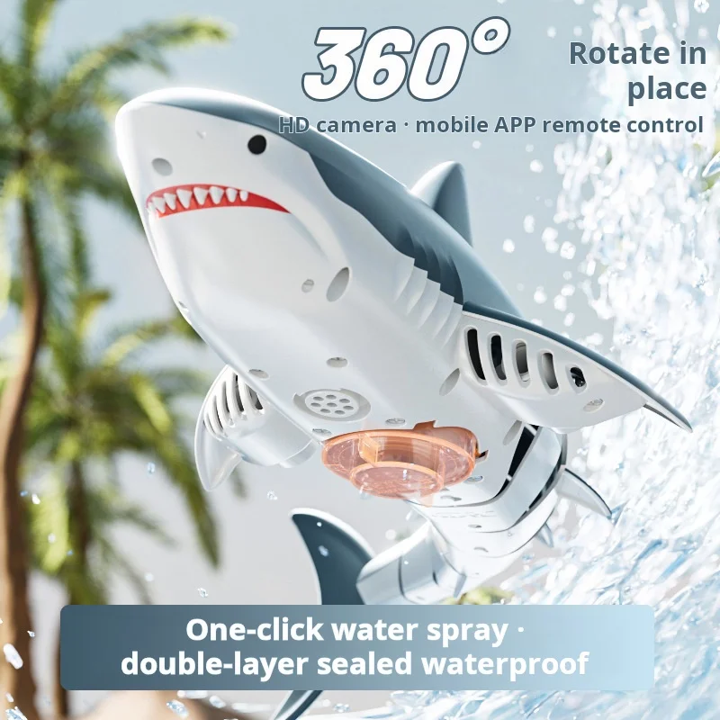 New S6 Simulation Remote Control Shark 2.4G Electric Water Toy Shark Boat Model Swinging Fish Toy Festival Gift