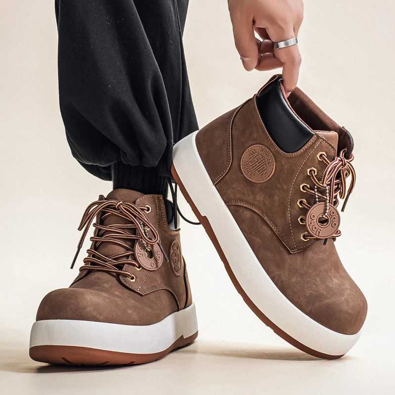 

2025 Autumn New Style Thick-Sole Elevator Chunky Work Shoes Thick-Sole Elevator, Non-Slip & Wear-Resistant