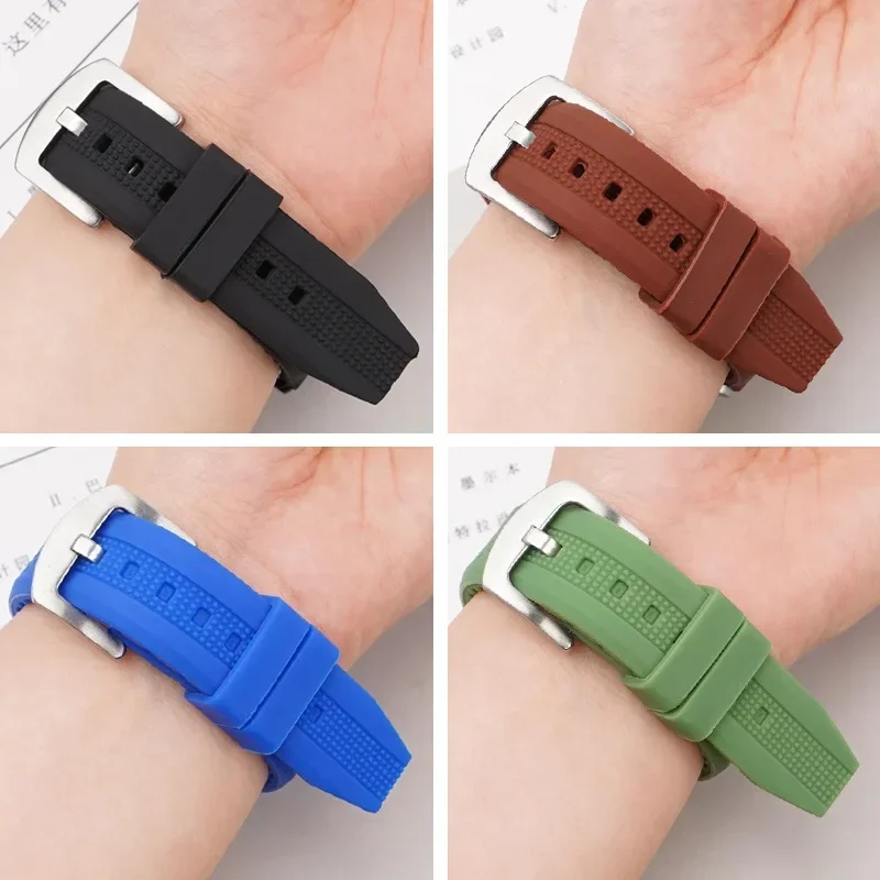 Soft Breathable Silicone Watch Band 16mm 18mm 20mm 22mm 24mm for Omega for Moonswatch Waterproof Sport Strap Accessories