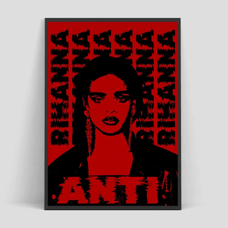 المغني R-RIHANNAs الجمال المشارك غرفة المعيشة المنزلي الديكور جدار ديكور خمر صورة الزخرفية الفن جدارية الملصقات الداخلية #4