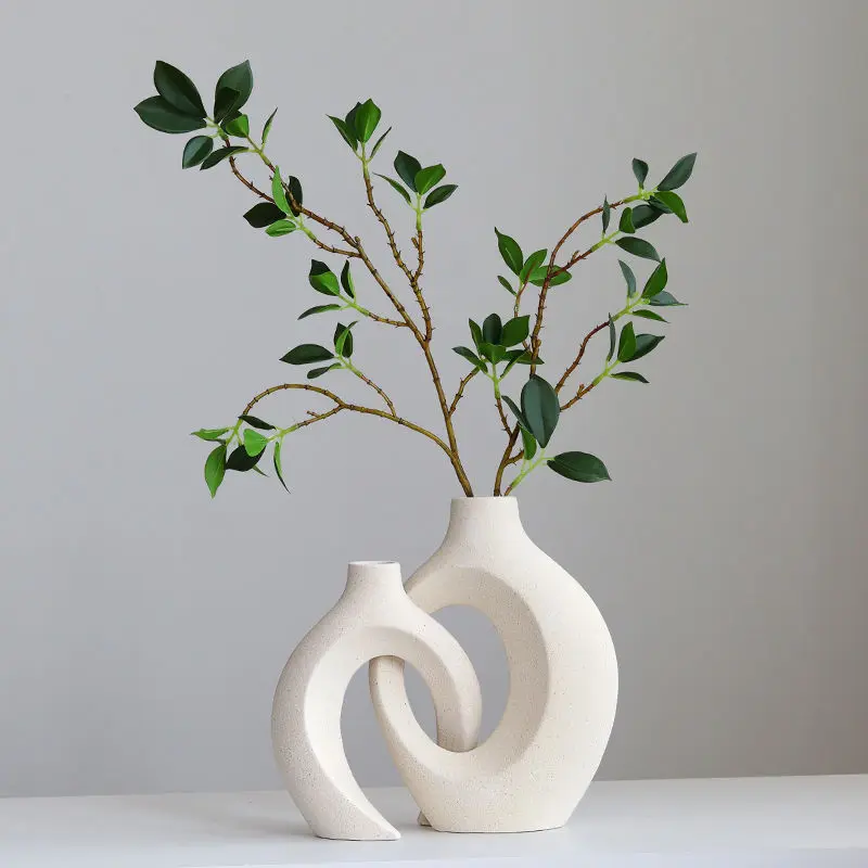 

New Nordic Ceramic Interlock Vase Bridal Wedding Boyfriend Gift Girlfriend Living Room Home Decoration Ceramic Vase Decoration