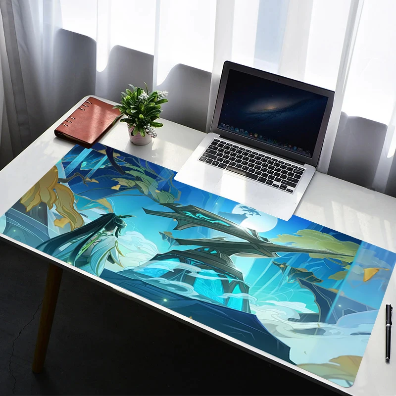 Mouse Pad Laptop Non Slip Extended Desktop Mouse Mat PC Anime Keyboard Pad Gaming Accessories G-genshin Impact Xianyun Mousepad