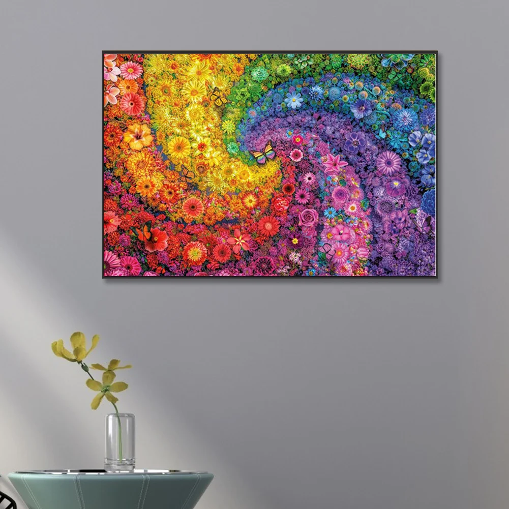 

Flower Partial AB Diamond Round Drill DIY Diamond Painting Kit Decor 70x50cm