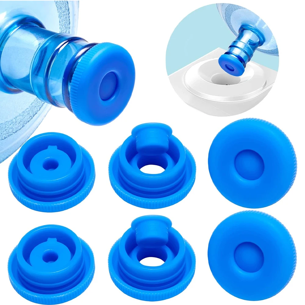 Tapa de jarra de agua reutilizable de 3 y 5 galones, tapas de botella de agua que se adaptan a botellas de 55 mm, tapas de silicona sin derrames, antisalpicaduras para botella de agua