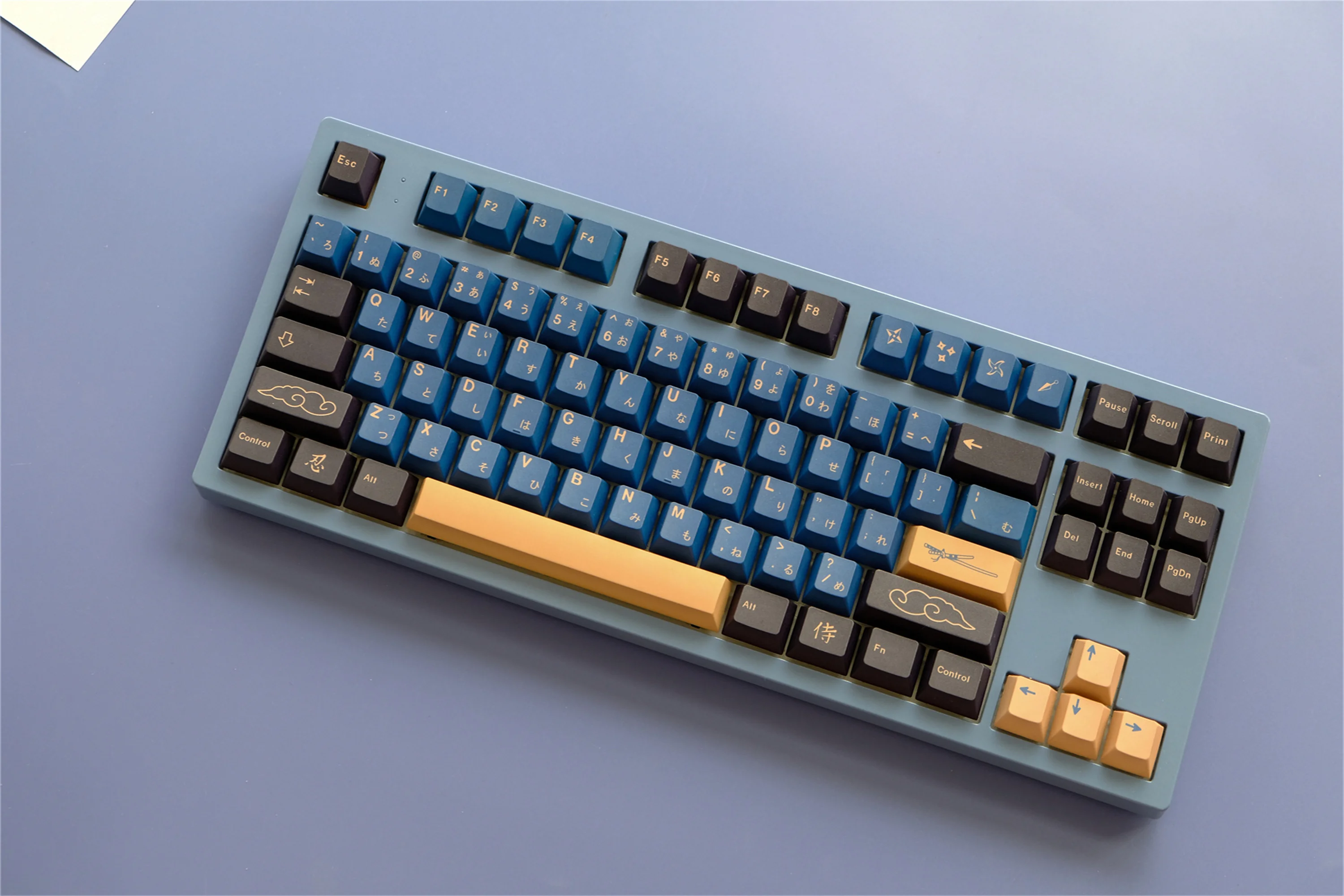 GMK Blue Samurai Keycaps 130 Keys PBT Material Keycaps Cherry Profile DYE-SUB For MX Switch Wooting Mechanical Keyboard Keycaps view 3