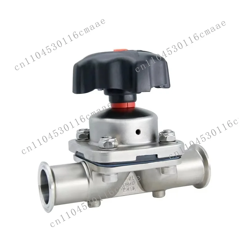 Hygienic Food Grade Sanitary Stainless Steel 316L Steam Medicine Biology Manual Tri-Clamped Diaphragm Valve