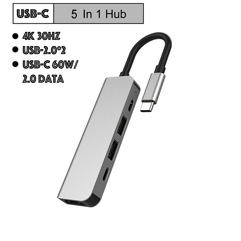 USB C Hub ประเภท C ถึง4K @ 60 HDMI สำหรับ MacBook Air Pro USB3.0อะแดปเตอร์ข้อมูล sync 100W PD ชาร์จ Dock 3 IN 1 Splitter