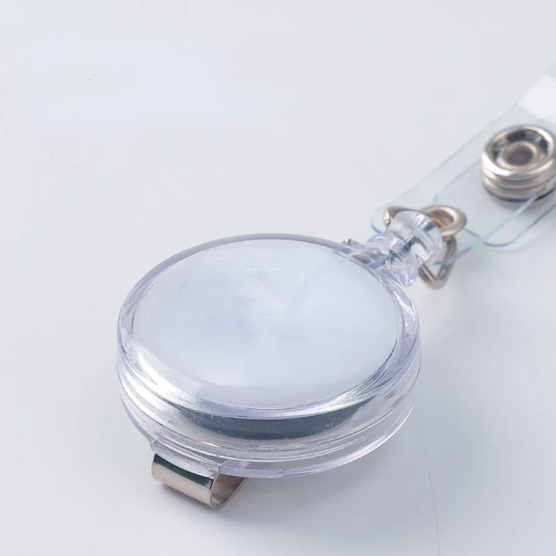 1pc Plastic Badge Reel Keychain Name ID Tag Clip Badge Holder Keyring Reels Retractable Key Chain Badge