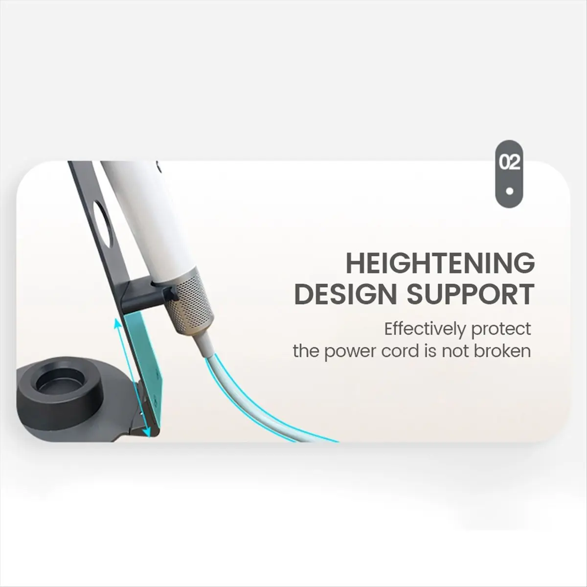 B21B Suitable for Hair Dryer Stand Vertical Bathroom Anti-Scratch Hair Dryer Storage Shelf