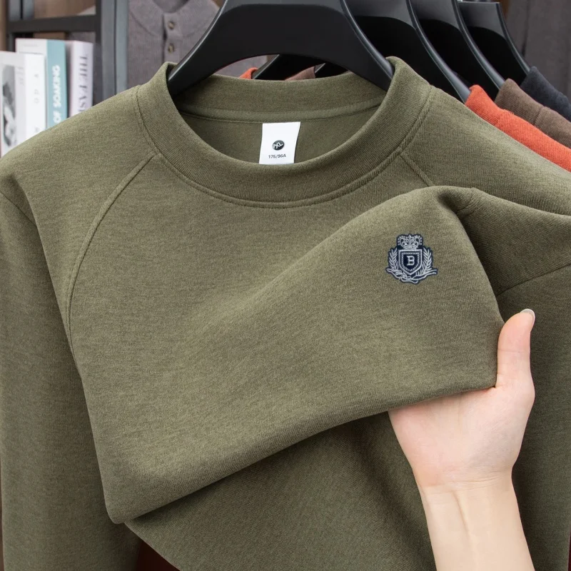 

Hot Selling High-Quality Men's O-Neck T-Shirt Simple Soft Comfortable Badge Print Long Sleeve Autumn Versatile Casual Menswear