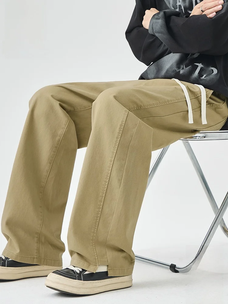 

PaulFrank Men's Wide Leg Sports Pants Loose Fit Pure Cotton Casual Trousers Spring Autumn Sle Straight Tube American Brand