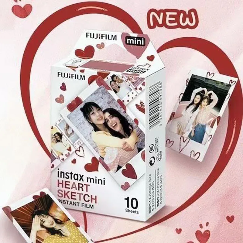 Heart Photo Paper 3-Inch Fujifilm Instax Mini Heart Sketch Photo Paper Mini 12/8/9/SE/40/25/90/11/EVO Universal Instax Mini Film