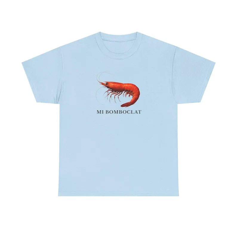 Mi Bomboclat Shrimp Meme Camisa de estilo retroFunny Fish TeeGag Regalos ShirtFisher Camiseta unisex, Boba de pescado tonto Y2k ShirtHilarious