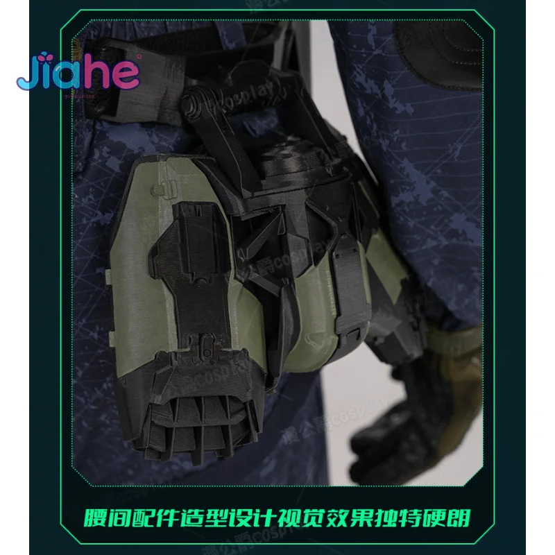 لعبة دلتا فورس: هوك أوبس لونج وي أزياء تنكرية للهالوين عالية الجودة للرجال والنساء زي قتالي مجموعة إكسسوارات قفازات دعامة