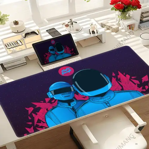 Imagen 2 del producto Alfombrilla de escritorio Daft Punk, alfombrilla grande para ratón, accesorios de escritorio de velocidad, alfombrilla de ratón Xxl para Gamer 900x400, alfombrillas de escritorio para juegos, cojín para mesa