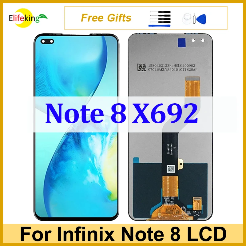 6.95\'\' Original LCD For Infinix Note 8 X692 Display Touch Screen Digitizer Assembly Replacement New Repair Parts 100% Tested