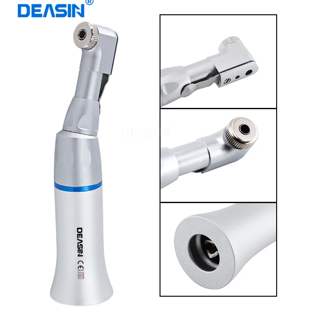 

DEASIN Dental Key Type Slow Low Speed Contra Angle Handpiece Stainless Steel Outer Water Spray 22000-27000 RPM Latch Chuck