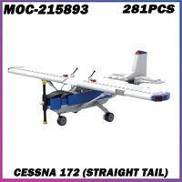 281PCS MOC-215893 Cessna 172 (Straight Tail) Building Brick Aircraft Technology Modular Blocks Gifts Toys For Children DIY
