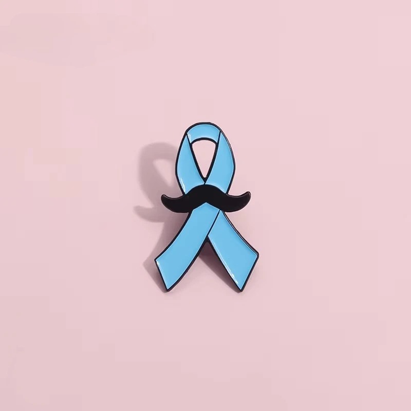Blue Ribbon Care Enamel Brooch Prostate Cancer Health Lapel Pins Badges Nursing Jewelry Gift For Male Friends