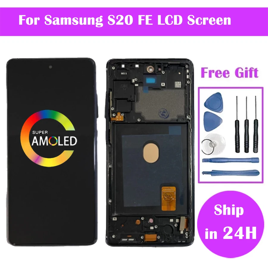 6.5\'\' AMOLED For Samsung Galaxy S20 FE LCD Display With Touch Digitizer Assembly For S20 FE 5G SM-G780F SM-G781B LCD