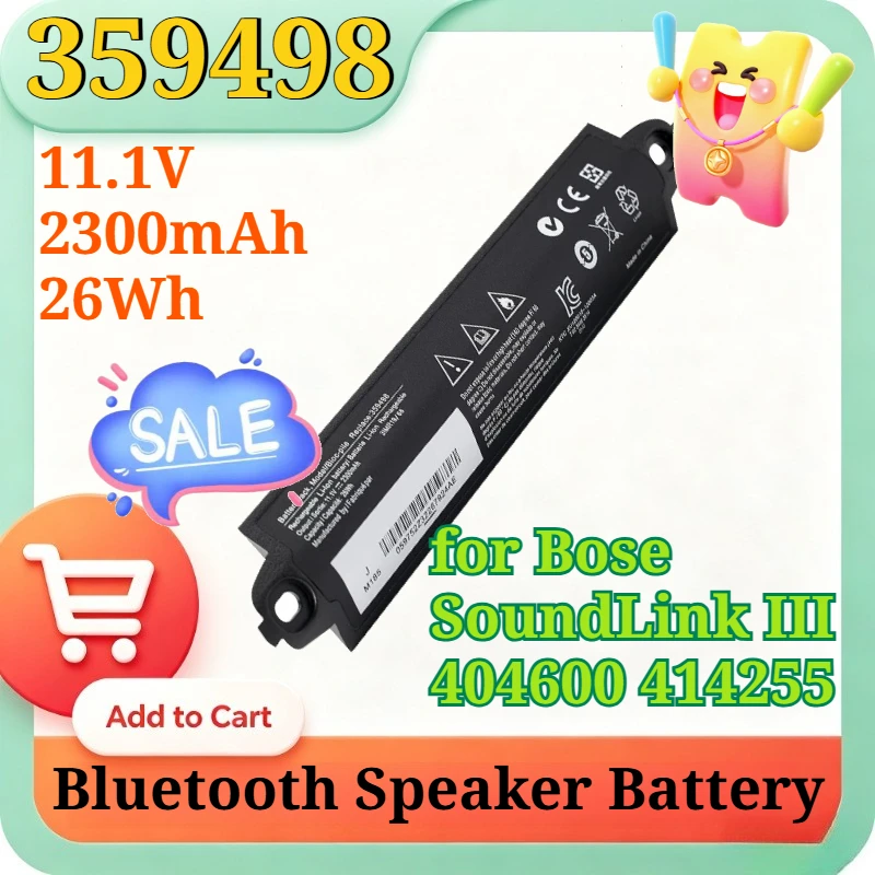 359498 11.1V 2300mAh 26Wh 359495 330107 330105A Li-ion Replacement Battery for Bose SoundLink III 3 Bluetooth Speaker Battery