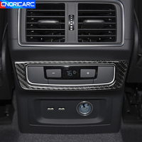 Car Styling Rear Air Conditioning Adjustment Panel Frame Trim Carbon Fiber Sticker For Audi Q5 FY 2018-2022 Interior Accessories